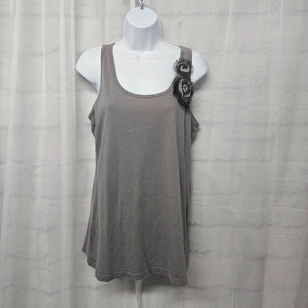 Old Navy Gray Y2K Tank Rosette Fairy Whimsigoth Goth Grunge Cami L